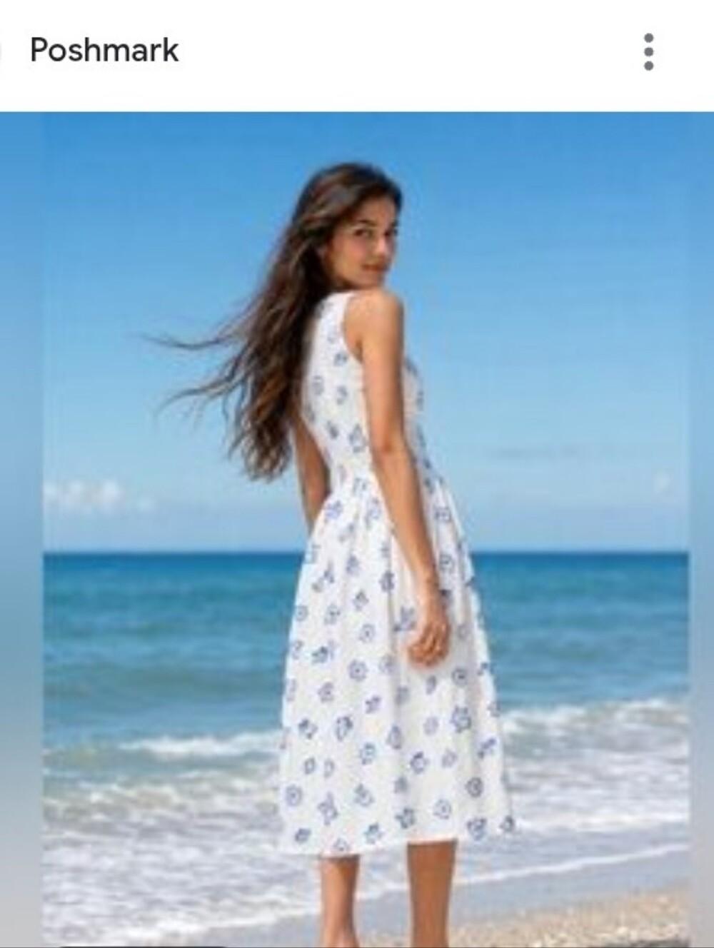 NWT WAYF Drop-Waist Sleeveless Midi Dress "By The Sea" Poplin